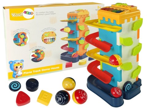 LEAN Toys Zjeżdżalnia Piłeczek Blok Edukacyjny Sorter z Pianinkiem LEAN Toys Zjeżdżalnia Piłeczek Blok Edukacyjny Sorter z Pianinkiem