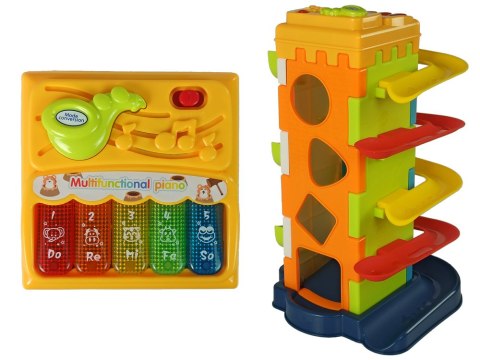 LEAN Toys Zjeżdżalnia Piłeczek Blok Edukacyjny Sorter z Pianinkiem LEAN Toys Zjeżdżalnia Piłeczek Blok Edukacyjny Sorter z Pianinkiem