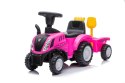 LEAN CARS Jeździk Traktor New Holland 658T Różowy