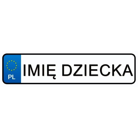 LEAN CARS Tablice Rejestracyjne Naklejka Imię Twojego Dziecka LEAN CARS Tablice Rejestracyjne Naklejka Imię Twojego Dziecka