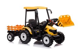 LEAN CARS Traktor Na Akumulator Z Przyczepą Hercules Żółty 24V