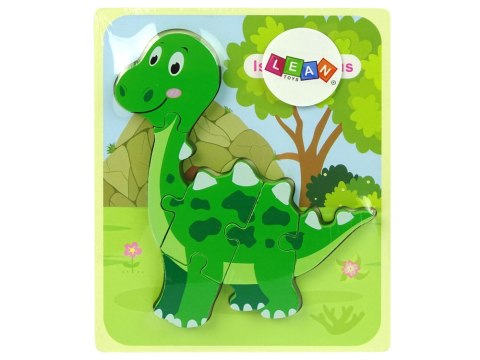 LEAN TOYS Drewniane Puzzle Dinozaur Isanosaurus Tyranosaurus Zielony LEAN TOYS Drewniane Puzzle Dinozaur Isanosaurus Tyranosaurus Zielony