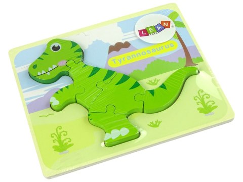 LEAN TOYS Drewniane Puzzle Dinozaur Isanosaurus Tyranosaurus Zielony LEAN TOYS Drewniane Puzzle Dinozaur Isanosaurus Tyranosaurus Zielony