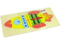 LEAN TOYS Zestaw Drewnianych Puzzli Rakieta Liczby