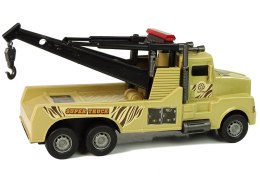 LEAN Toys Auto Ciężarówka Holownik Pomoc Drogowa 1:10 Lina Wojskowy Brązowy