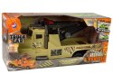 LEAN Toys Auto Ciężarówka Holownik Pomoc Drogowa 1:10 Lina Wojskowy Brązowy
