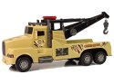 LEAN Toys Auto Ciężarówka Holownik Pomoc Drogowa 1:10 Lina Wojskowy Brązowy