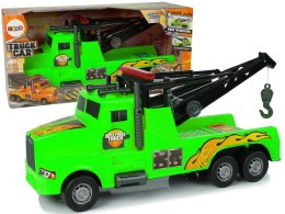 LEAN Toys Auto Ciężarówka Holownik Pomoc Drogowa 1:10 Lina Zielona
