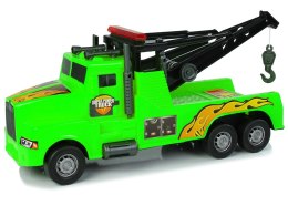 LEAN Toys Auto Ciężarówka Holownik Pomoc Drogowa 1:10 Lina Zielona