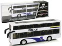 LEAN Toys Autobus Policyjny Dwupiętrowy Biały z Naciągiem Dźwięk
