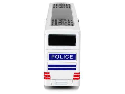 LEAN Toys Autobus Policyjny Dwupiętrowy Biały z Naciągiem Dźwięk LEAN Toys Autobus Policyjny Dwupiętrowy Biały z Naciągiem Dźwięk
