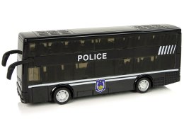 LEAN Toys Autobus Policyjny Dwupiętrowy Czarny z Napędem Frykcyjnym