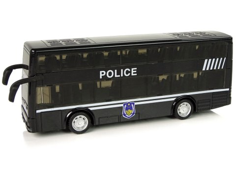 LEAN Toys Autobus Policyjny Dwupiętrowy Czarny z Napędem Frykcyjnym LEAN Toys Autobus Policyjny Dwupiętrowy Czarny z Napędem Frykcyjnym