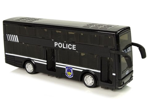LEAN Toys Autobus Policyjny Dwupiętrowy Czarny z Napędem Frykcyjnym LEAN Toys Autobus Policyjny Dwupiętrowy Czarny z Napędem Frykcyjnym