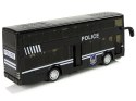 LEAN Toys Autobus Policyjny Dwupiętrowy Czarny z Napędem Frykcyjnym