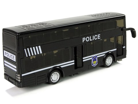 LEAN Toys Autobus Policyjny Dwupiętrowy Czarny z Napędem Frykcyjnym LEAN Toys Autobus Policyjny Dwupiętrowy Czarny z Napędem Frykcyjnym