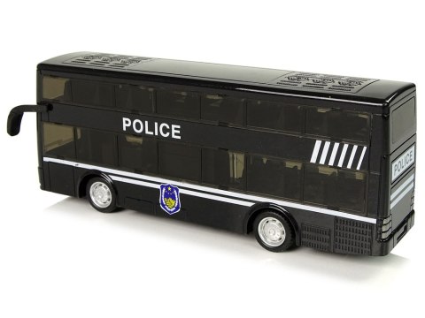 LEAN Toys Autobus Policyjny Dwupiętrowy Czarny z Napędem Frykcyjnym LEAN Toys Autobus Policyjny Dwupiętrowy Czarny z Napędem Frykcyjnym