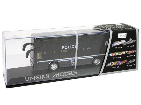 LEAN Toys Autobus Policyjny Dwupiętrowy Czarny z Napędem Frykcyjnym LEAN Toys Autobus Policyjny Dwupiętrowy Czarny z Napędem Frykcyjnym