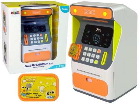 LEAN Toys Bankomat Skarbonka Czujnik Rozpoznawania Twarzy PIN Oszczędzanie Pomarańczowy LEAN Toys Bankomat Skarbonka Czujnik Rozpoznawania Twarzy PIN Oszczędzanie Pomarańczowy