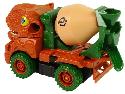 LEAN Toys Ciężarówka Betoniarka Dinozaur do Rozkręcania Pomarańczowy Akcesoria LEAN Toys Ciężarówka Betoniarka Dinozaur do Rozkręcania Pomarańczowy Akcesoria