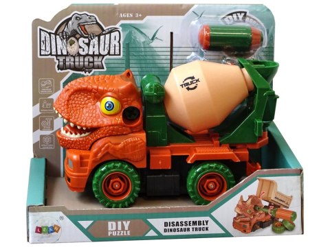 LEAN Toys Ciężarówka Betoniarka Dinozaur do Rozkręcania Pomarańczowy Akcesoria LEAN Toys Ciężarówka Betoniarka Dinozaur do Rozkręcania Pomarańczowy Akcesoria