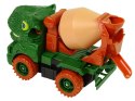 LEAN Toys Ciężarówka Betoniarka Dinozaur do Rozkręcania Zielony Akcesoria