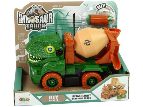 LEAN Toys Ciężarówka Betoniarka Dinozaur do Rozkręcania Zielony Akcesoria LEAN Toys Ciężarówka Betoniarka Dinozaur do Rozkręcania Zielony Akcesoria