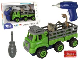 LEAN Toys Ciężarówka Transport Dinozaury Wkrętarka Śrubokręt Do Rozkręcania
