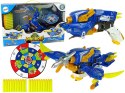 LEAN Toys Dinobots 2w1 Dinozaur Pistolet na Strzałki Niebieski Pterosaur Tarcza