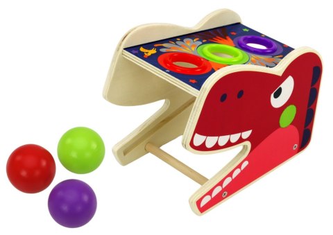 LEAN Toys Dinozaur Wbijak Cymbałki 2w1 Drewniany Czerwony LEAN Toys Dinozaur Wbijak Cymbałki 2w1 Drewniany Czerwony