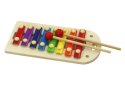 LEAN Toys Dinozaur Wbijak Cymbałki 2w1 Drewniany Czerwony