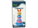 LEAN Toys Drewniana Edukacyjna Piramidka Żaba Zielona Balansująca Wieża