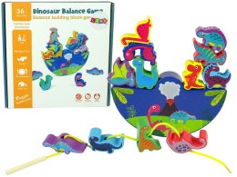 LEAN Toys Drewniana Gra Dinosaur Balance Game Dinozaury Zręcznościowa