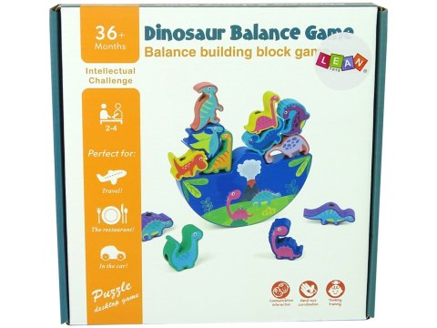 LEAN Toys Drewniana Gra Dinosaur Balance Game Dinozaury Zręcznościowa LEAN Toys Drewniana Gra Dinosaur Balance Game Dinozaury Zręcznościowa