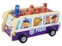 LEAN Toys Drewniana Gra Zręcznościowa Zbijak Autobus Policyjny