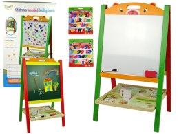 LEAN Toys Drewniana Tablica 2w1 Magnesy Pisak Liczby Działania Słowa