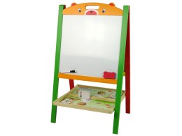 LEAN Toys Drewniana Tablica 2w1 Magnesy Pisak Liczby Działania Słowa