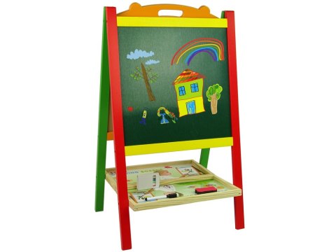 LEAN Toys Drewniana Tablica 2w1 Magnesy Pisak Liczby Działania Słowa LEAN Toys Drewniana Tablica 2w1 Magnesy Pisak Liczby Działania Słowa