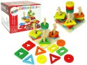 LEAN Toys Drewniane Klocki Układanka Zręcznościowa Edukacyjna Sorter Kształty