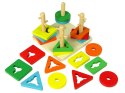 LEAN Toys Drewniane Klocki Układanka Zręcznościowa Edukacyjna Sorter Kształty