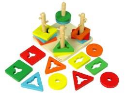 LEAN Toys Drewniane Klocki Układanka Zręcznościowa Edukacyjna Sorter Kształty