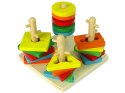 LEAN Toys Drewniane Klocki Układanka Zręcznościowa Edukacyjna Sorter Kształty