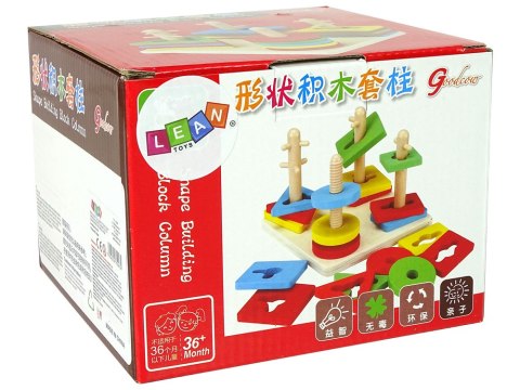 LEAN Toys Drewniane Klocki Układanka Zręcznościowa Edukacyjna Sorter Kształty LEAN Toys Drewniane Klocki Układanka Zręcznościowa Edukacyjna Sorter Kształty