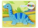LEAN Toys Drewniane Puzzle Dinozaur Brachiosaur Niebieski