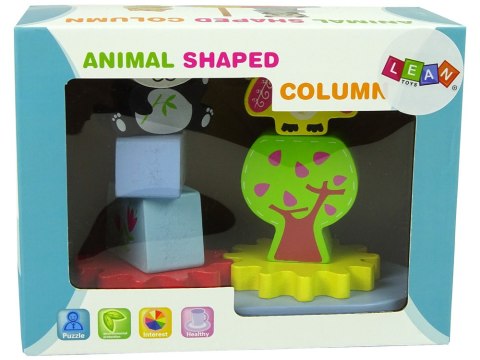 LEAN Toys Drewniane Zwierzątka Sorter Sowa Panda Koła Zębate LEAN Toys Drewniane Zwierzątka Sorter Sowa Panda Koła Zębate