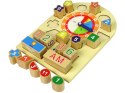 LEAN Toys Drewniany Edukacyjny Zegar Sorter Klocki Kolorowe Liczby
