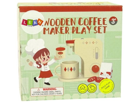 LEAN Toys Drewniany Ekspres do Kawy Akcesoria Kuchnia Dzieci LEAN Toys Drewniany Ekspres do Kawy Akcesoria Kuchnia Dzieci