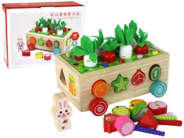 LEAN Toys Drewniany Sorter Pole Marchewek Owoce Dla Dzieci
