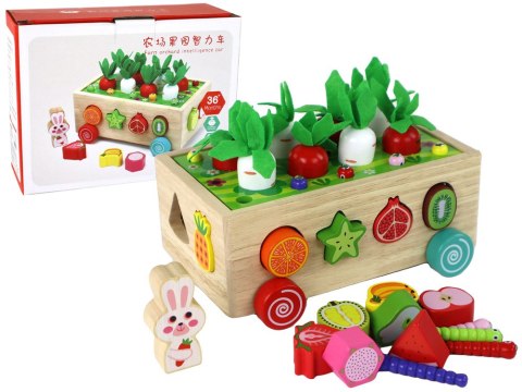 LEAN Toys Drewniany Sorter Pole Marchewek Owoce Dla Dzieci LEAN Toys Drewniany Sorter Pole Marchewek Owoce Dla Dzieci