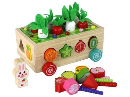 LEAN Toys Drewniany Sorter Pole Marchewek Owoce Dla Dzieci